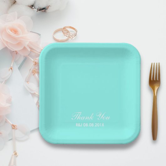 ロビンの卵の青いターコイズアクア結婚ブルー ペーパープレート