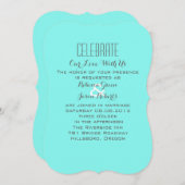 ロビンの卵の青いターコイズアクア結婚ブルー 招待状 (正面/裏面)