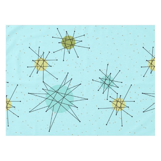 ロビンの卵の青い原子スターバストのテーブルクロス テーブルクロス (正面(横))