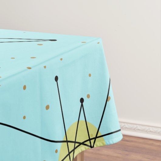 ロビンの卵の青い原子スターバストのテーブルクロス テーブルクロス (インサイチュ)
