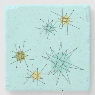 ロビンの卵の青い原子スターバストの石造りのコースター ストーンコースター
