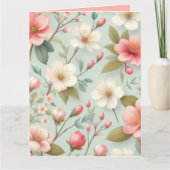 ロビンの卵の青い春の花 カード (正面)