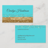 ロビンの卵の青および金ゴールドのきらびやかな名刺 名刺 (正面/裏面)