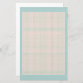 ロビンの卵の青く、ピンクの格子文房具 便箋 (正面/裏面)