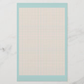 ロビンの卵の青く、ピンクの格子文房具 便箋 (正面)