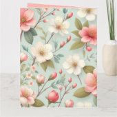 ロビンの卵の青に咲く春の花 カード (裏面)