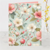 ロビンの卵の青の春の花 カード (黄色い花)