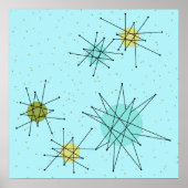 ロビンの卵の青の象徴的な原子スターバストポスター ポスター (正面)