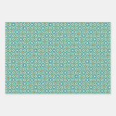 ロビンの卵の青ジオメトリック抽象芸術パターンNo2 ラッピングペーパーシート (正面3)