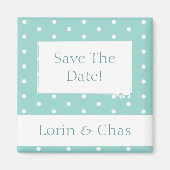 ロビンの卵ブルージュエリーボックスと水玉模様 マグネット (正面)