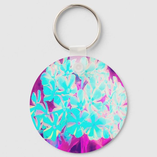 ロビンの卵ブルーペパーミントツイストフロックス花 キーホルダー (正面)