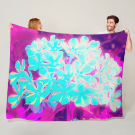 ロビンの卵ブルーペパーミントツイストフロックス花 フリースブランケット