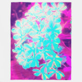 ロビンの卵ブルーペパーミントツイストフロックス花 フリースブランケット (正面)