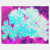 ロビンの卵ブルーペパーミントツイストフロックス花 フリースブランケット (正面(横))