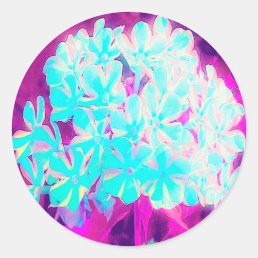 ロビンの卵ブルーペパーミントツイストフロックス花 ラウンドシール (正面)