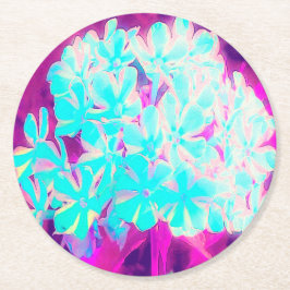 ロビンの卵ブルーペパーミントツイストフロックス花 ラウンドペーパーコースター