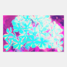 ロビンの卵ブルーペパーミントツイストフロックス花 長方形シール