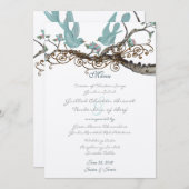 ロビンの卵ブルーヴィンテージラブバード結婚ズメニュー メニュー (正面/裏面)