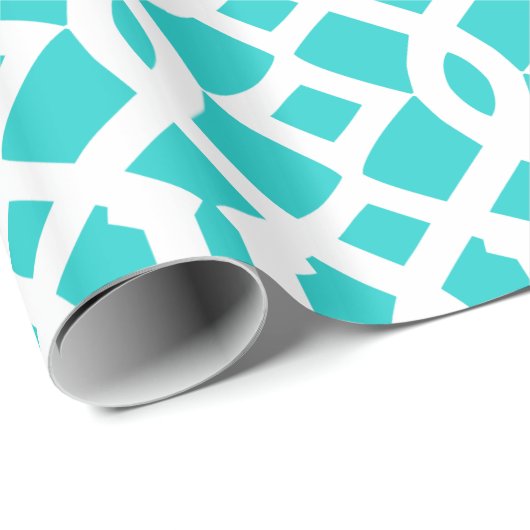 ロビンの卵青と白のトレリス模様 ラッピングペーパー (ロールコーナー)