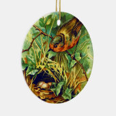 ロビンの巣のヴィンテージのイラストレーション セラミックオーナメント (右)