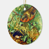 ロビンの巣のヴィンテージのイラストレーション セラミックオーナメント (左)