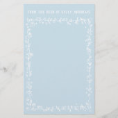 ロビンの文房具の卵の青い机 便箋 (正面)