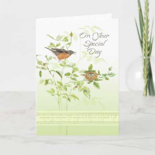 ロビンの歌の誕生日 カード (正面)