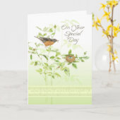 ロビンの歌の誕生日 カード (黄色い花)