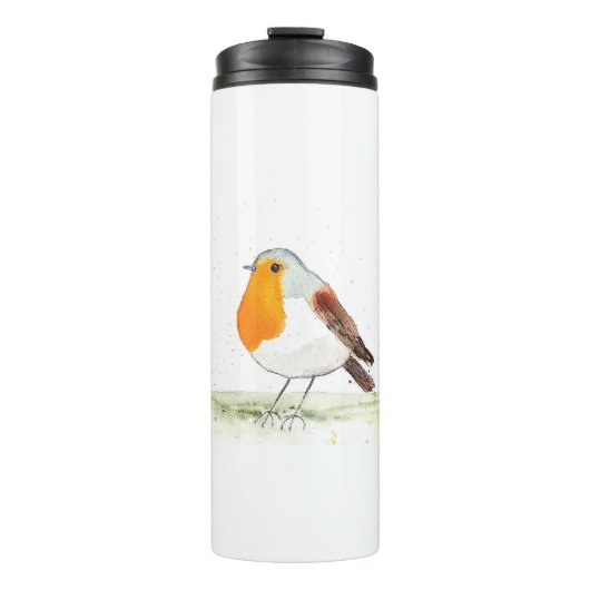 ロビンの水色の冬クリスマスバードウッドランド タンブラー (正面)