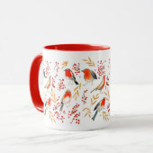 ロビンの鳥とベリーのクリスマス マグカップ (正面左)