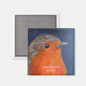 ロビンの鳥の家族のモノグラム名 マグネット (正面/裏面)