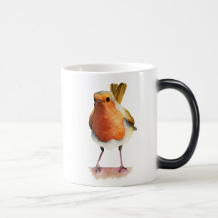 ロビンの鳥の水彩画の絵画 モーフィングマグカップ