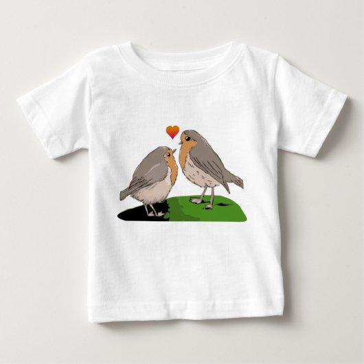 ロビンのredbreastの鳥愛 ベビーTシャツ (正面)