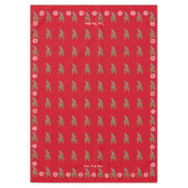 ロビンはクリスマスにツタの葉の野鳥にとまっていた テーブルクロス (正面)