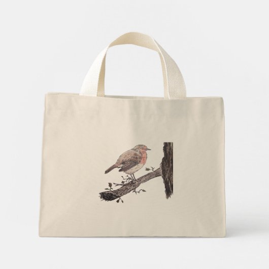 ロビンはツタの葉の野鳥に棲んでいた ミニトートバッグ (裏面)