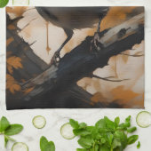 ロビンは木の油絵を描に入った。 キッチンタオル (折り畳み)