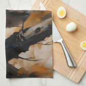 ロビンは木の油絵を描に入った。 キッチンタオル (四つ折り)