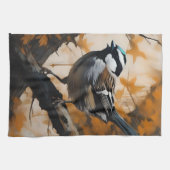 ロビンは木の油絵を描に入った。 キッチンタオル (横)