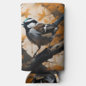 ロビンは木の油絵を描に入った。 スリム缶クーラー (裏面)