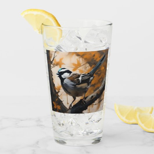 ロビンは木の油絵を描に入った。 タンブラーグラス (アイス正面)