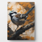 ロビンは木の油絵を描に入った。 フォトプラーク (正面)