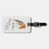 ロビンは記念碑の近くで天使のように見える ラゲッジタグ (正面横)