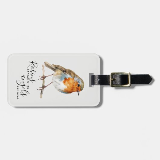 ロビンは記念碑の近くで天使のように見える ラゲッジタグ (正面横)