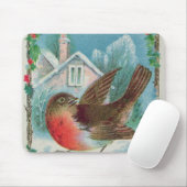 ロビンを描写するクリスマスカード マウスパッド (マウス)
