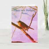 ロビンインスノー自然アーパーソナライズされたト誕生日 カード (正面)