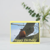 ロビンインツリーフォト誕生日 ポストカード (スタンド正面)