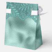 ロビンエッググリーンのレースのウェディングシャワー フェイバーボックス (裏面)