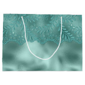 ロビンエッググリーンのレースを使ったウェディングシャワー ラージペーパーバッグ (裏面)