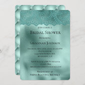 ロビンエッググリーンレースアンドダイヤモンドブライダルシャワー 招待状 (正面/裏面)