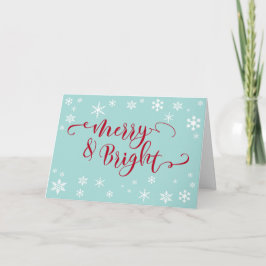 ロビンエッグブルーに赤いクリスマスのタイポグラフィ シーズンカード